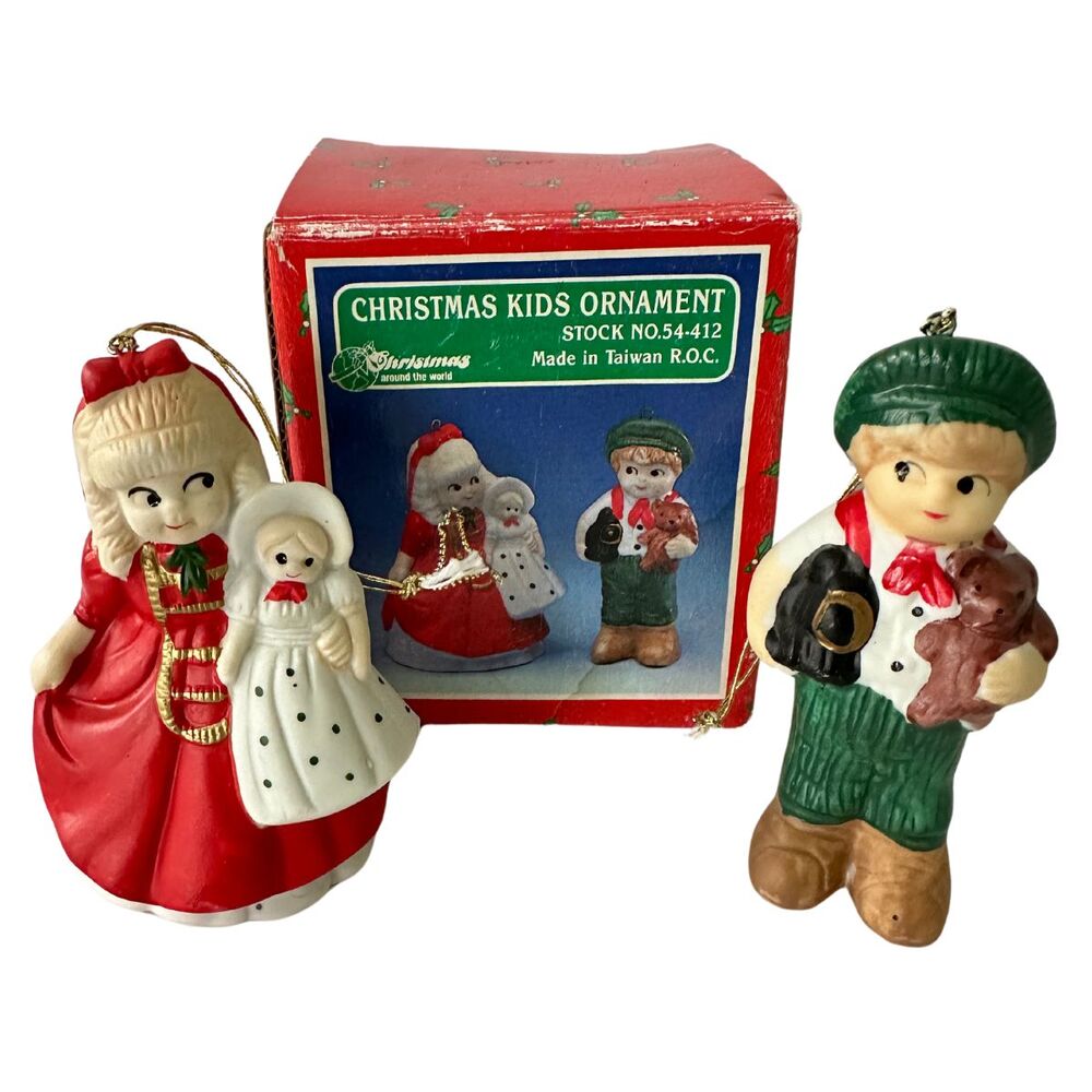 Vintage Christmas Around The World Christmas Kids Ornaments Girl Boy. NO. 54-412